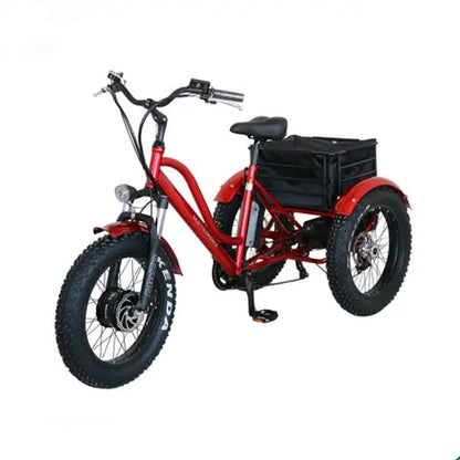 ST 26 Inch 500W48V Electric Tricycle Three Wheel E Bike  Fat Tire Elektro Bicycle Cargo Delivery Ebike 6 Speed