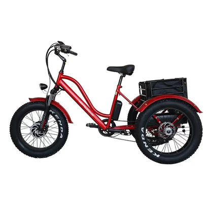 ST 26 Inch 500W48V Electric Tricycle Three Wheel E Bike  Fat Tire Elektro Bicycle Cargo Delivery Ebike 6 Speed