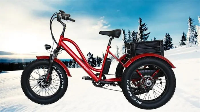 ST 26 Inch 500W48V Electric Tricycle Three Wheel E Bike  Fat Tire Elektro Bicycle Cargo Delivery Ebike 6 Speed