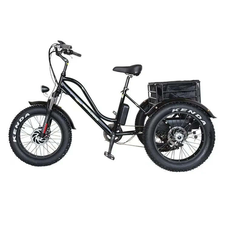 ST 26 Inch 500W48V Electric Tricycle Three Wheel E Bike  Fat Tire Elektro Bicycle Cargo Delivery Ebike 6 Speed