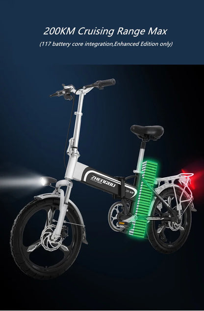 Electric Bike 16 20 inch 48V 400W Lithium Battery Mountain Electric Bike 7 Speed Electric Bicycle downhill Foldable ebike