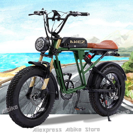 Electric Bike for Adult 18AH Battery Moped Ebike 750W Electric Motorcycle Bike 20 * 4" Fat Tire Dirt Ebike for Adults 7-Speed