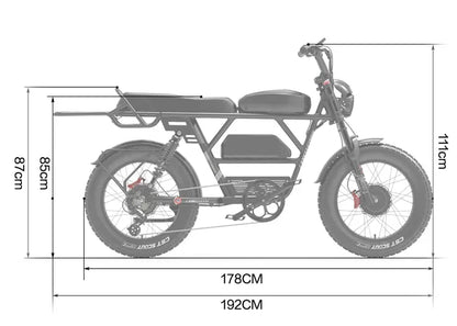 Electric Bike Adult 2000W Dual Motor 48V45AH 20*4 Inch Fat Tire Electric Bicycle Off-Road motorcycle style Full suspension Ebike