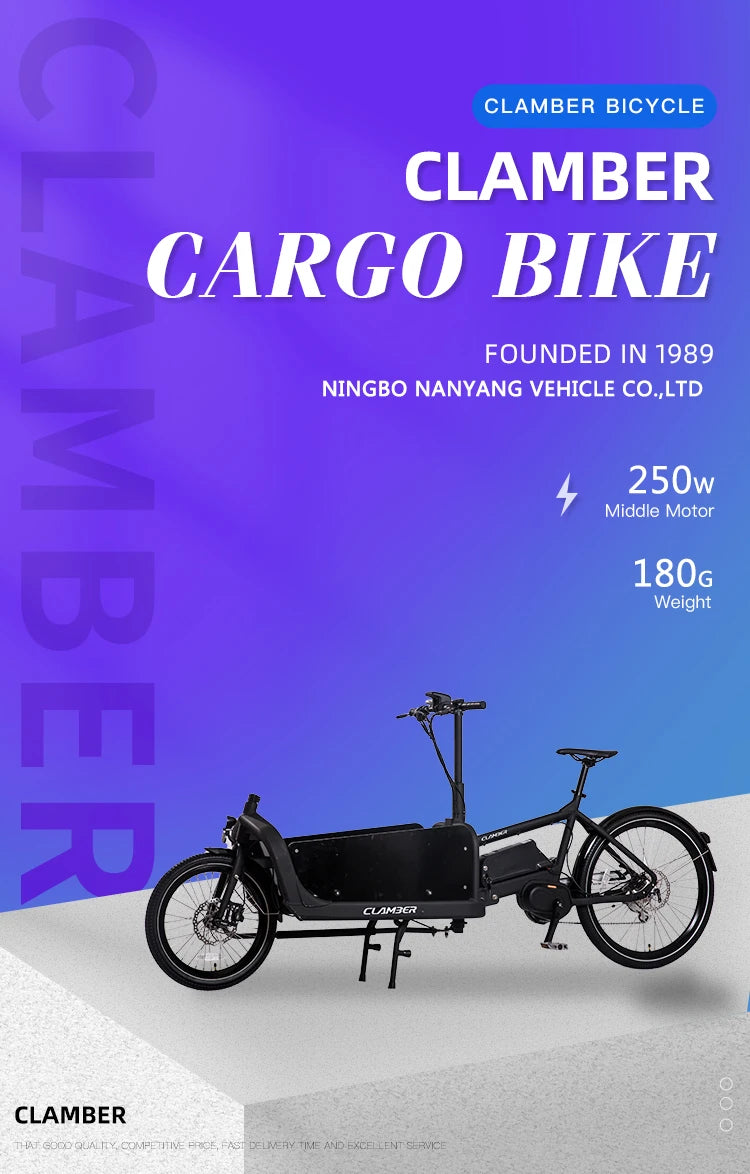 NEW 2 Wheel Electric Cargo Bicycle Long John Transport Bike for Last Mile Delivery CHEETAH