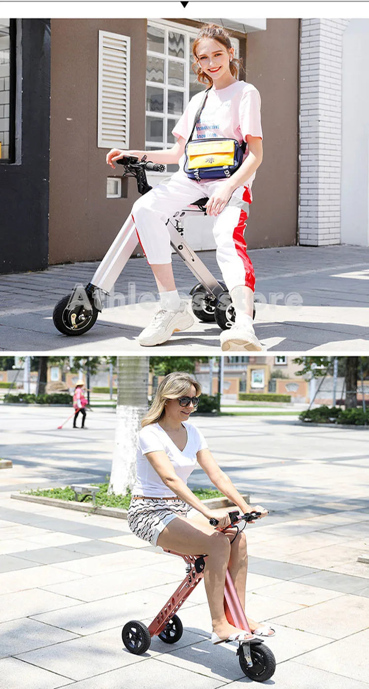 Electric Bicycle Simple Shape Mini E-Bike Three-Wheel Folding For Adult SINGLE Intelligent Bike 24V 300w Aluminum Alloy