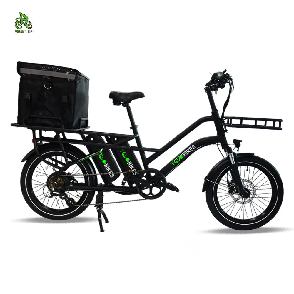 New Arrived Three Seat Parent-child ebike Super Long Range 350W30Ah Two Battery Delivery Cargo Electric Bicycle with Long Seat