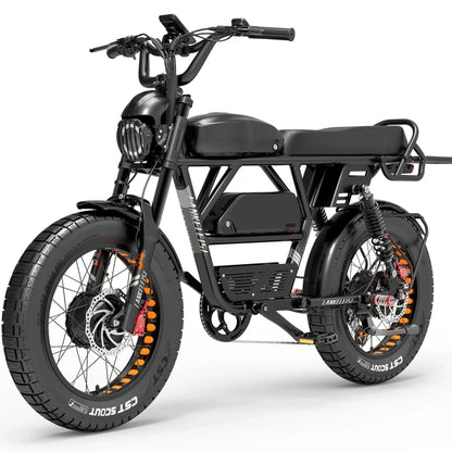 Electric Bike Adult 2000W Dual Motor 48V45AH 20*4 Inch Fat Tire Electric Bicycle Off-Road motorcycle style Full suspension Ebike