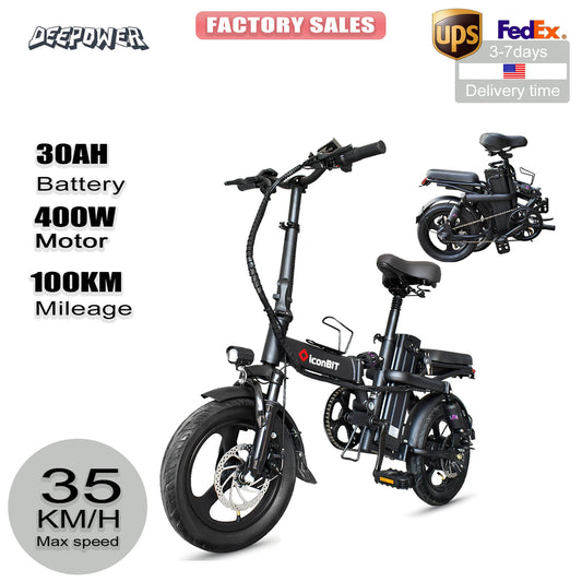 ebike 400W 48V 30AH Adult Fat Tire electric bike Folding Electric Bicycle City Commuter Electric Bike Urban Ebike