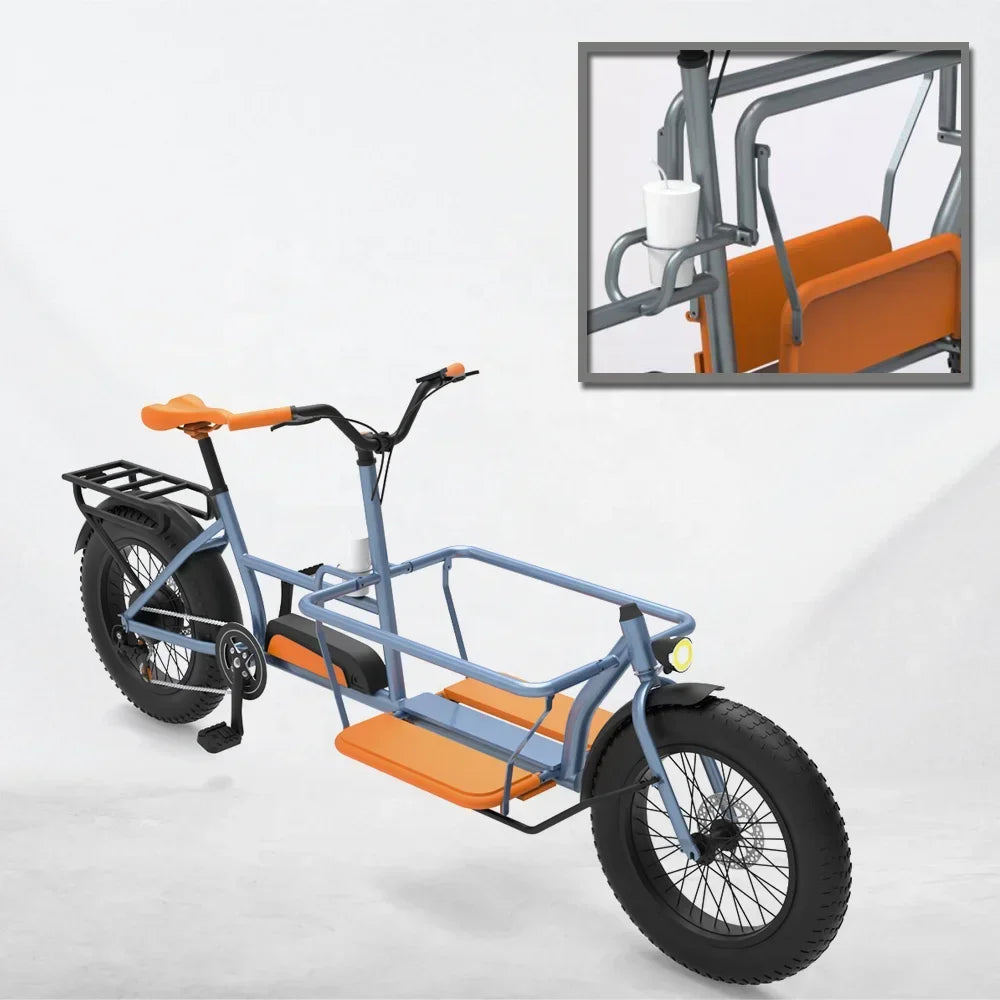 Front-loading Ebike for Delivery Services 48V500W High Torque Electric Cargo Bike