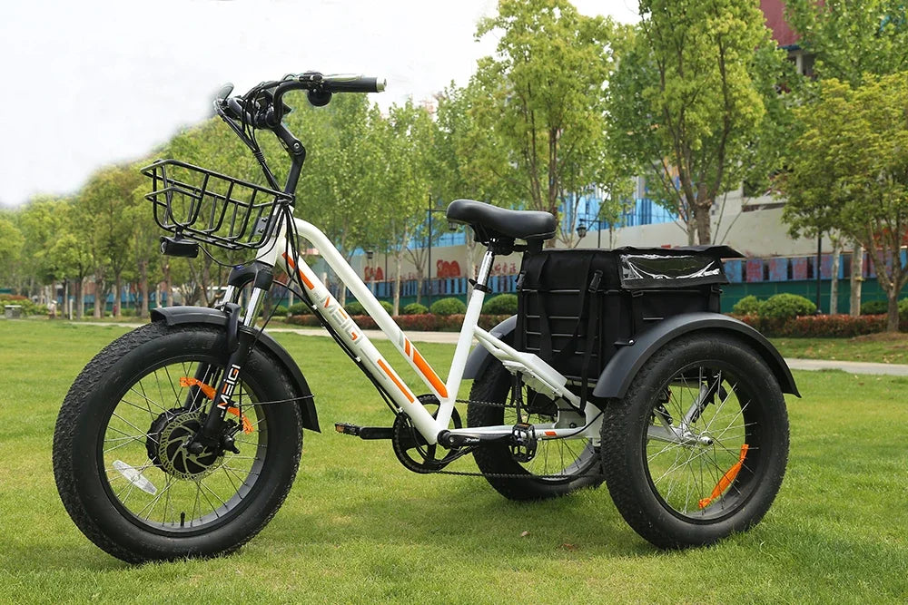 500w Electric Fat Tire Trike 20" Inch Cargo Delivery Triciclo Electrico 3 Wheel Electric Bike for Disabled