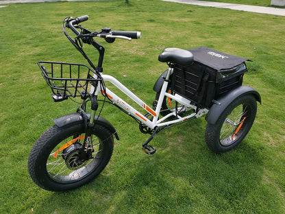 500w Electric Fat Tire Trike 20" Inch Cargo Delivery Triciclo Electrico 3 Wheel Electric Bike for Disabled