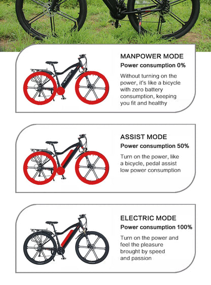 29 inch electric bike 500W brushless motor ebike 48V13ah lithium battery Power bike, aluminum alloy MTB