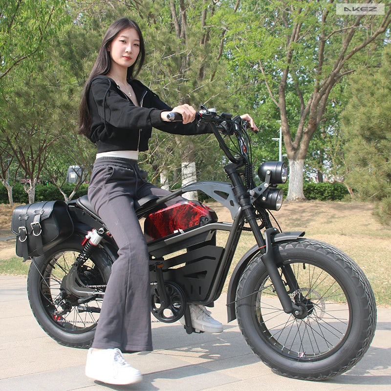 Motorcycle Style Electric Bicycle 20*4.0Inch Fat Tire Mountain Off-Road E-bike 1500W 48V 18AH Hydraulic disc brake Electric Bike