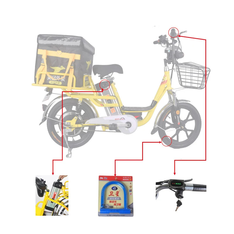 OEM 18 Inch Aluminum Alloy Electric Bike Basket E-Bike Cargo электровелосипед 350W 48V 20A Lithium Battery Electric Bicycle