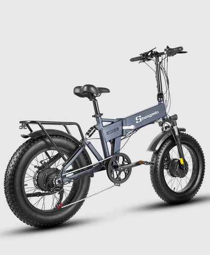 Shengmilo MX21 Electric Bicycles Dual Motor 2000W 48V21AH 26*4inch Fat Tire Mountain Ebike Folding Full Suspension Electric Bike