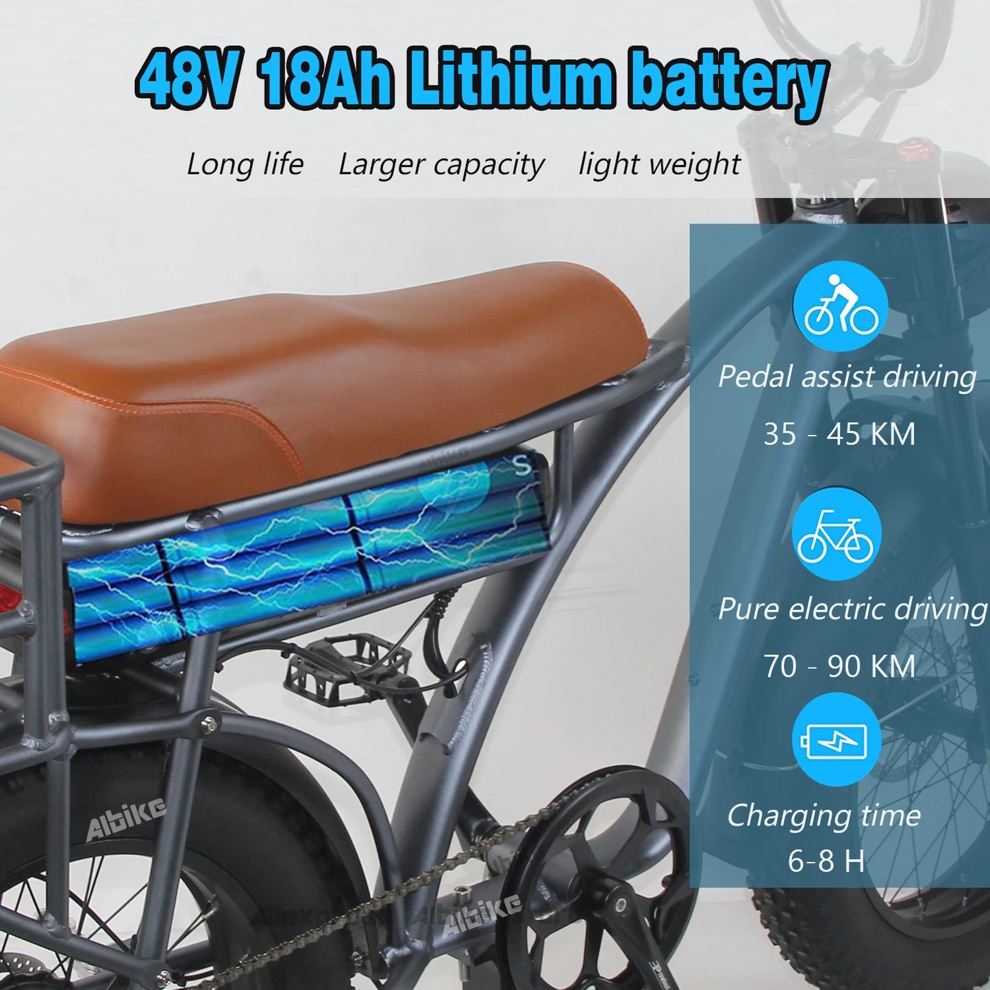 Electric Retro Cargo Bike 2000W Dual Motor Motorcycle Ebike 48V 18Ah EBike 20" Fat Tire 7 Speed MTB Mountain Road Snow E Bike