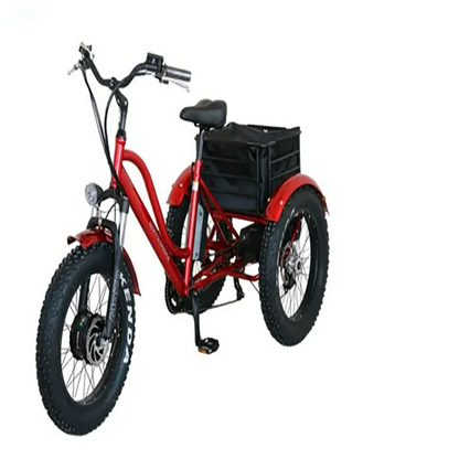 ST 26 Inch 500W48V Electric Tricycle Three Wheel E Bike  Fat Tire Elektro Bicycle Cargo Delivery Ebike 6 Speed