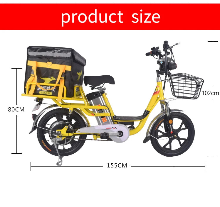 OEM 18 Inch Aluminum Alloy Electric Bike Basket E-Bike Cargo электровелосипед 350W 48V 20A Lithium Battery Electric Bicycle