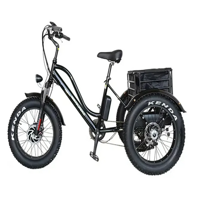 ST 26 Inch 500W48V Electric Tricycle Three Wheel E Bike  Fat Tire Elektro Bicycle Cargo Delivery Ebike 6 Speed