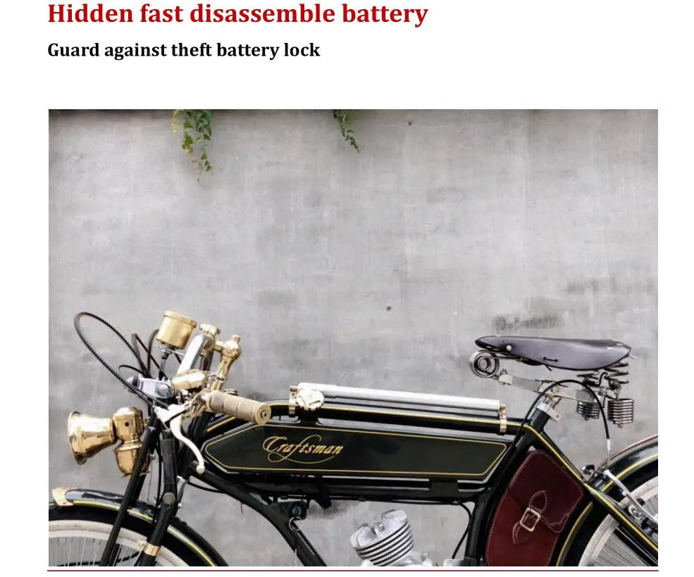 1924 Craftsman 26inch Vintage Electric Bicycle Retro Booster Power-Assisted Electric Bike Bicycle Accessories