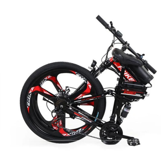 Folding Electric Mountain Bike, Lithium Electric Bicycle, Variable Speed, Dual Disc Brake, Off-Road, 25 km/h, 250W, 12Ah,40-50km