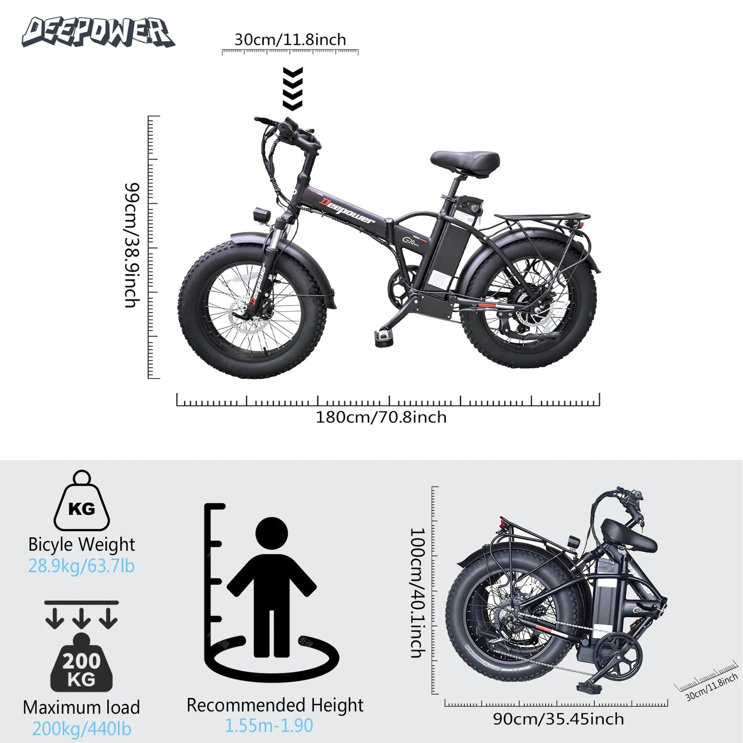 G20pro ebike 2000w 48V 25AH Electric bike 20 Inch Fat Tire Mountain Electric Bike Folding Electric Bicycle Adult electric bike