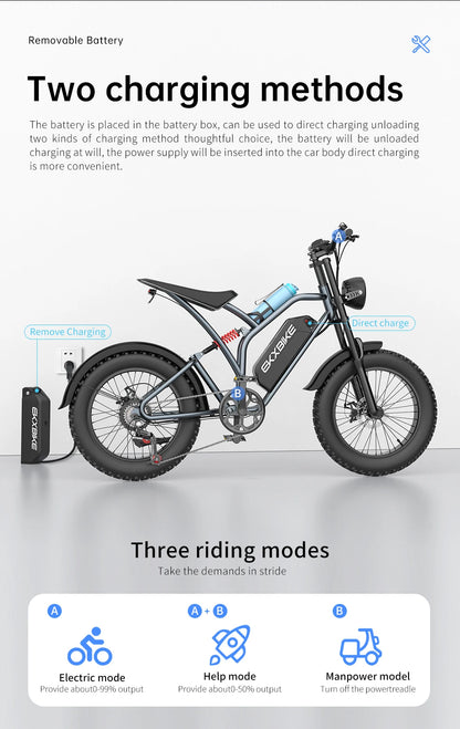 DEEPOWER T1 Electric Bicycle 1000W 48V 20AH electric dirt bike Adult Electric Mountain Electric Bike fatbike electric bike Ebike