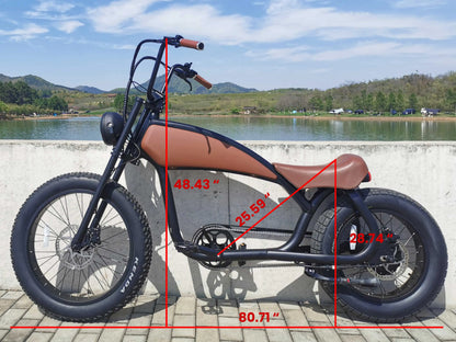 electric vintage bicycle vintage 1000W E Bike 24" Fat Tire Offroad Electric Bicycle Long Range  Beach Snow  Bike Moped for Adult