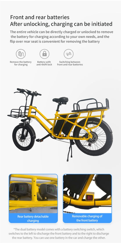 OEM,24inch Aluminum Alloy Electric Bicycle Delivery Ebike Электровелосипед 350W Dual  Lithium Battery Electric Bike,Manufacturer