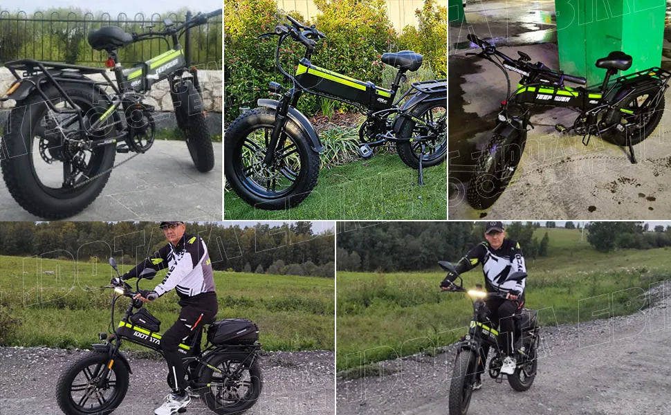 2000W 48V 25AH Electric Bike Folding Adult Mountain E Bike 20Inch Electric Bicycle Snow Electric Bicycle 4.0 Fat Tire E-bike