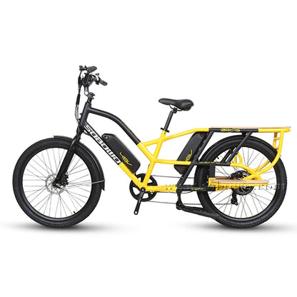 Promotion food delivery electric cargo bike long tail 48v fat tire electric cargo bicycle 500w family long tail cargo ebike