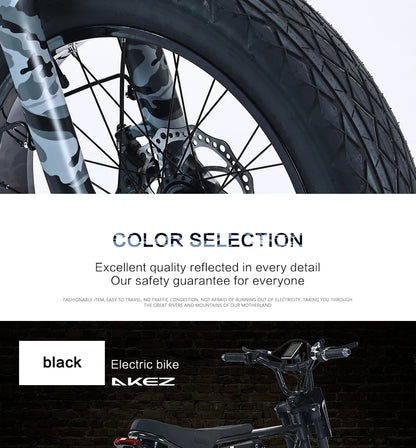 20Inch Electric Bike for Mens and Women 750W Motor 4.0 Fat Tire 48V 13AH Removable Battery Beach Snow  Ebicycle Long Range Ebike