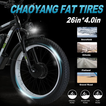 3000W Electric Bike Dual Motor,60KM/H Dual Drive Electric Bike Fat ,Electric Motorcycle Hydraulic Brake,ebike Electric Bicycle